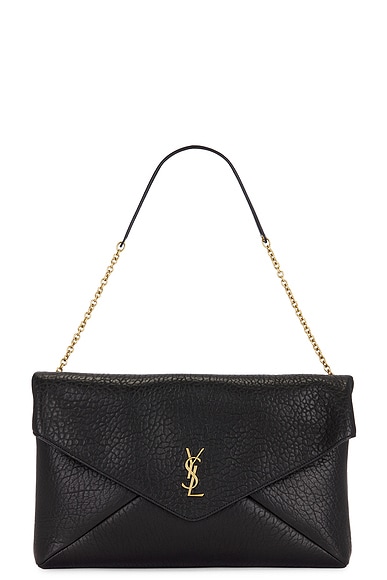 Saint Laurent Envelope Pouch On Chain in Nero