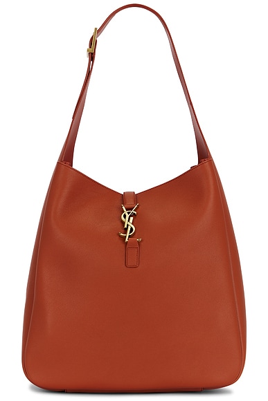 Saint Laurent Large Le 5 A 7 Shoulder Bag in Dark Mandarin