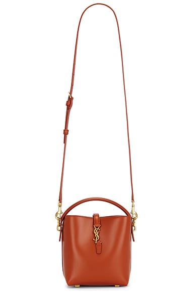 Saint Laurent Mini Le 37 Bucket Bag in Dark Mandarin
