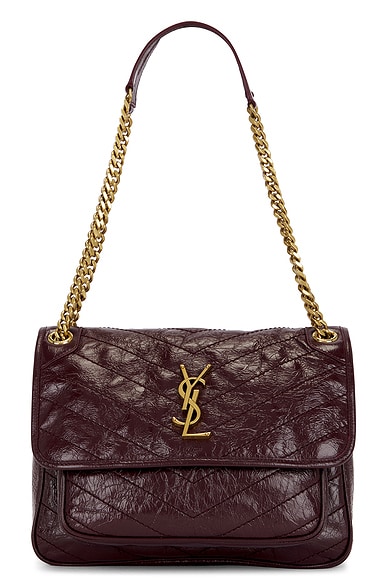 Saint Laurent Medium Niki Chain Bag in Rouge Cabernet