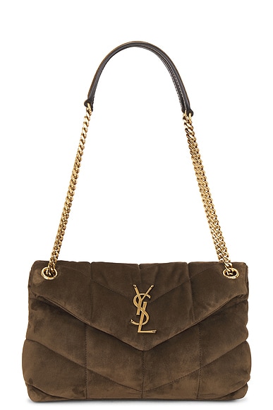 Saint Laurent Small Puffer Chain Bag in Light Musk