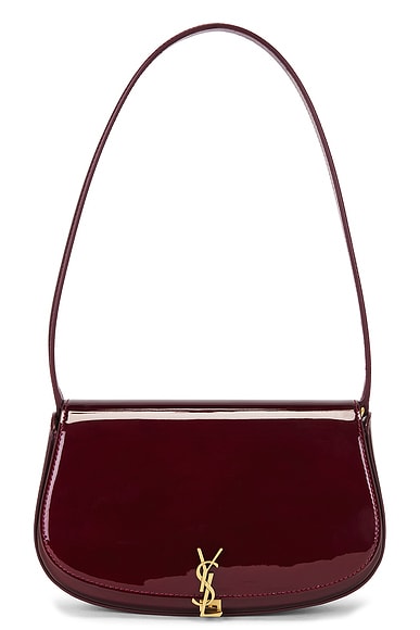 Saint Laurent Mini Voltaire Shoulder Bag in Gloss Burgundy