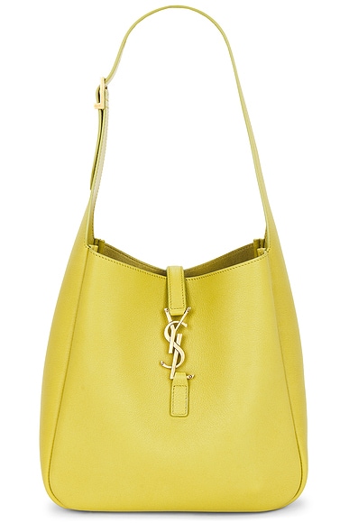 Saint Laurent Small Le 5 A 7 Supple Shoulder Bag in Wild Lime