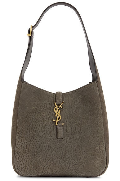 Saint Laurent Small Le 5 A 7 Supple Shoulder Bag in Zinc Grey