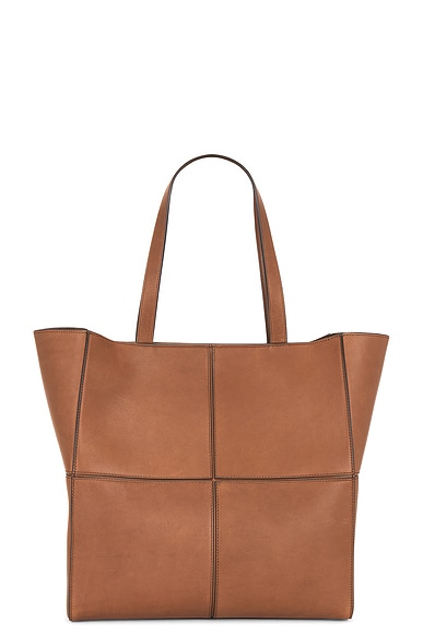 Saint Laurent Carre 4 Small Tote Bag in Toasted Brown