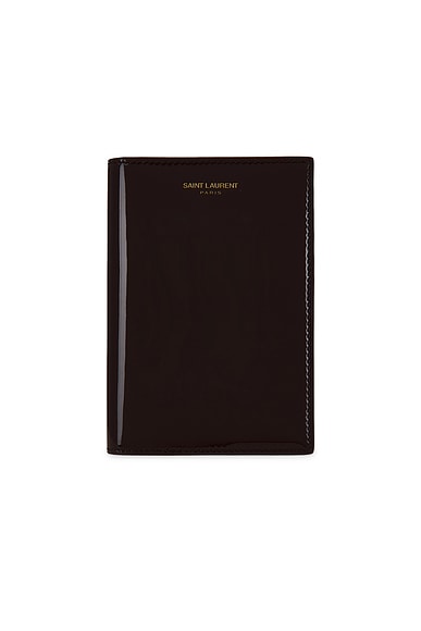 Saint Laurent Passport Case in Dark Red Wine
