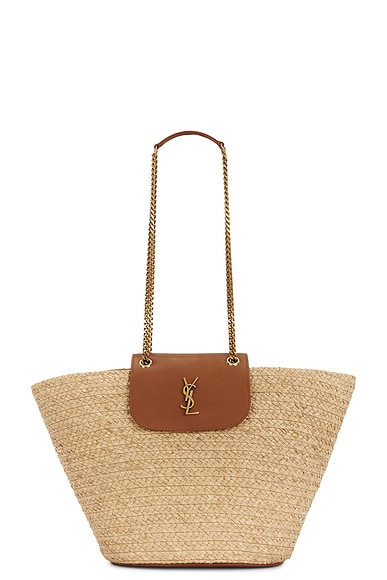 Saint Laurent Manon Panier Bag in Maple Sugar & Brick