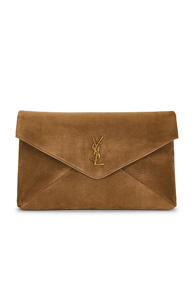 Saint Laurent Large Envelope Pouch in Light Cumin
