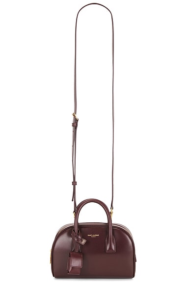 Saint Laurent Mini Sac De Jour Supple Boston Bag in Rouge Cabernet