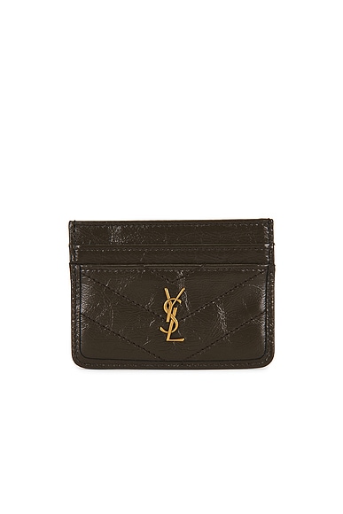 Saint Laurent Credit Card Case in Light Musk