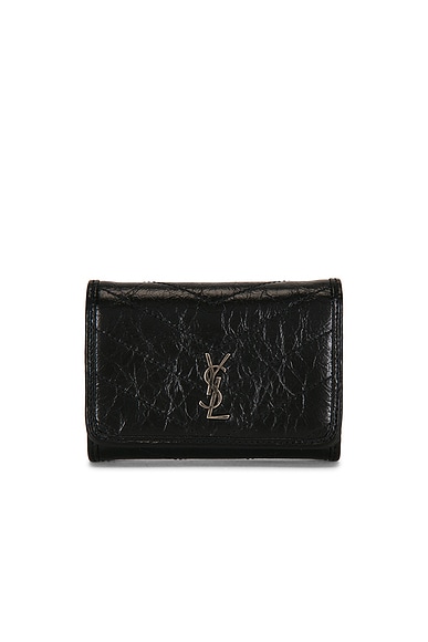 Saint Laurent Slim Tri-fold Wallet in Nero