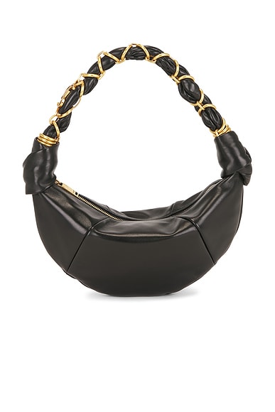 Saint Laurent Mini Amalia Hobo Bag in Nero
