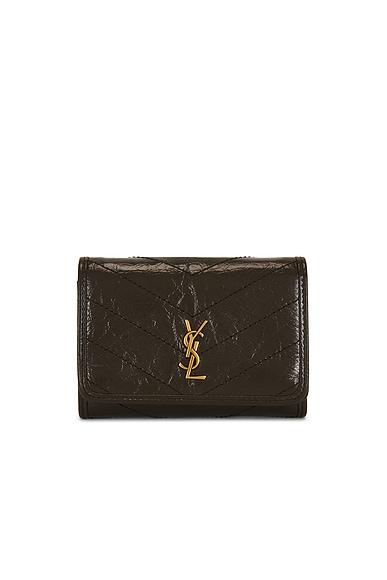 Saint Laurent Slim Tri-fold Wallet in Light Musk