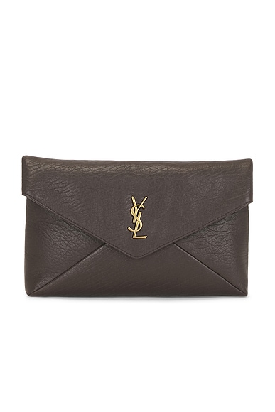 Saint Laurent Large Envelope Pouch Bag in Santal