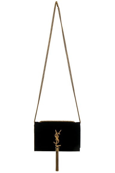 Small Velvet Monogramme Kate Tassel Chain Bag