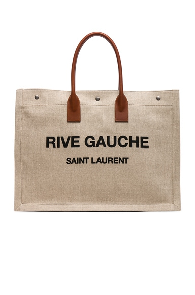 Large Canvas & Leather Rive Gauche Noe Tote