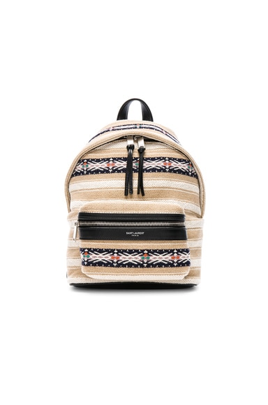 Toy Canvas & Leather Ikat Strap City Backpack