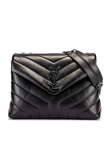 Saint Laurent Small Loulou Chain Bag in Black