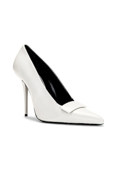 Shop Saint Laurent Kayla 110 Heels In Blanc Optique