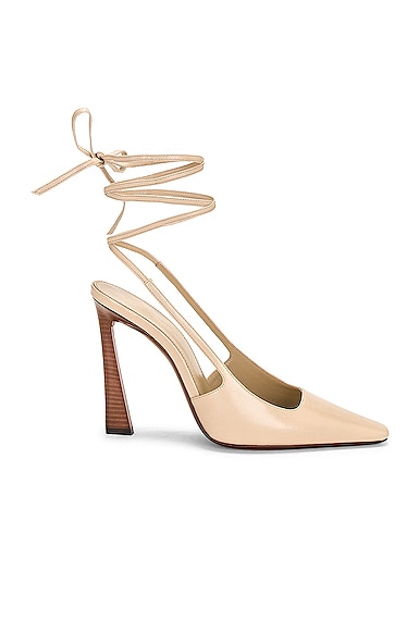 Saint Laurent Tom Lace Up Pump in Trench