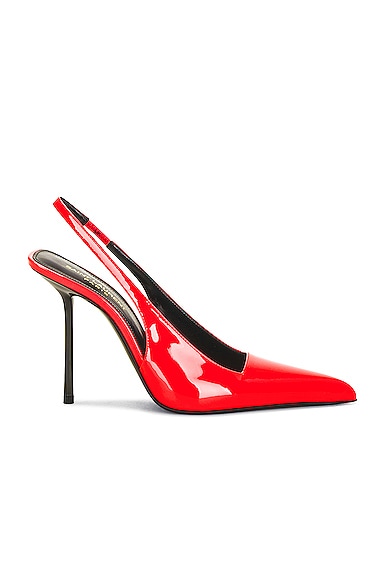 Saint Laurent Paloma Slingback Pump in Highlighter Coral