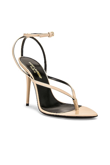 Shop Saint Laurent Gippy Thong Sandal In Trench