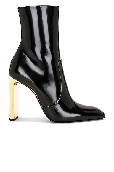 Saint Laurent Auteuil Patent-leather Ankle Boots In Black