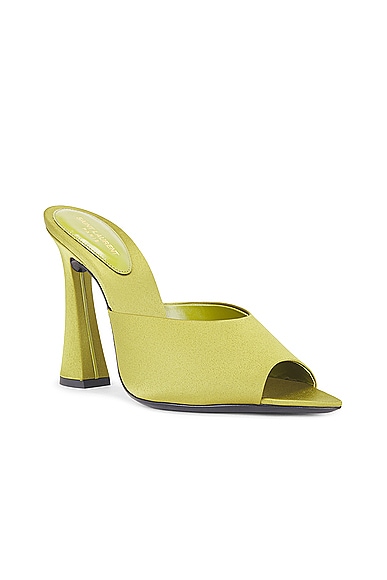 Shop Saint Laurent Suite Mule Sandal In Kaki Green