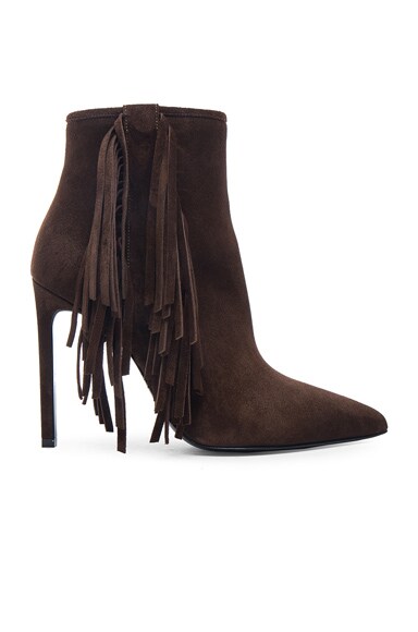 Paris Fringe Suede Booties