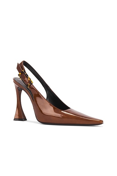 Saint Laurent Dune Slingback Pump In Wood