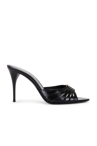 Saint Laurent Babylone Mule Sandal in Nero