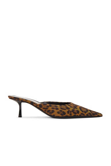 Saint Laurent Barbara Mule in Manto Naturale