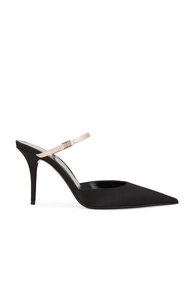 Saint Laurent Killer Mule in Nero & Partridge Pink