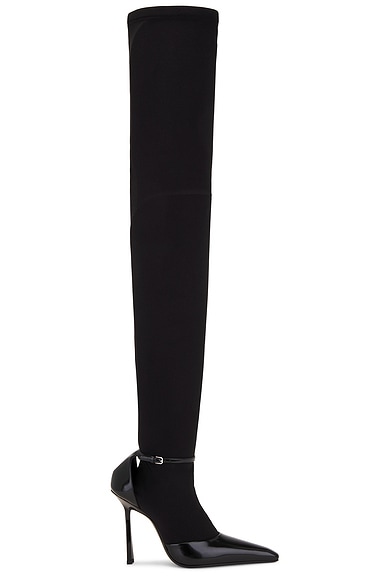 Fendi Rockoko Leather Over the Knee Boots in Cherry FWRD