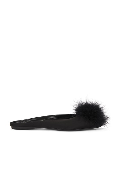 Saint Laurent Lido Flat Mule in Nero