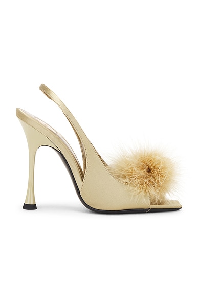 Saint Laurent Lydia Slingback Sandal in Grain Beige
