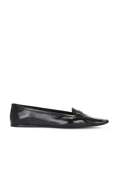 Saint Laurent Poppy Ballerina Flat in Nero