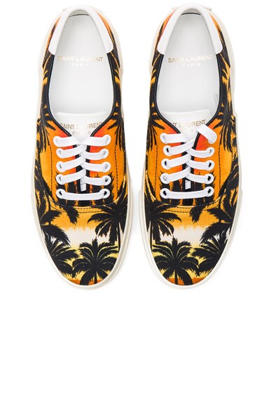 Palm Print Canvas Skate Sneakers