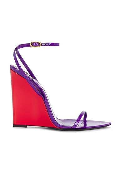 Saint Laurent May Wedge Sandal in Acinous Violet