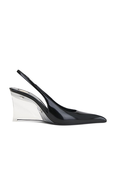 Saint Laurent Miller Wedge Pump in Nero