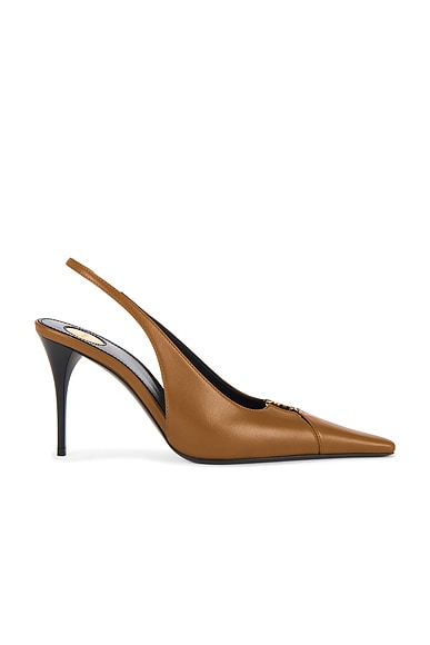 Saint Laurent Babylone Pump in Dark Macadamia
