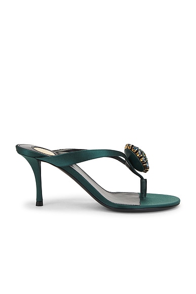 Saint Laurent Bridget Sandal in Glass Bottle Green