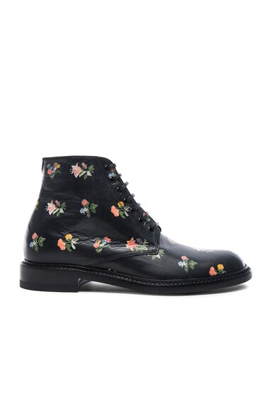 Grunge Flower Leather Lolita Boots