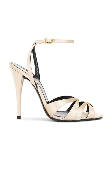 Saint Laurent Touze Heeled Sandal in Faint Pink