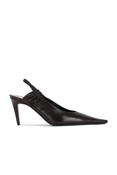 Saint Laurent Doville Slingback Pump in Harris Eagle Brown