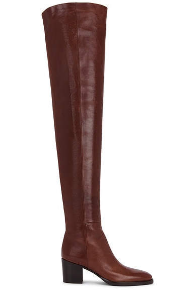 Saint Laurent Berry Boot in Deep Nut