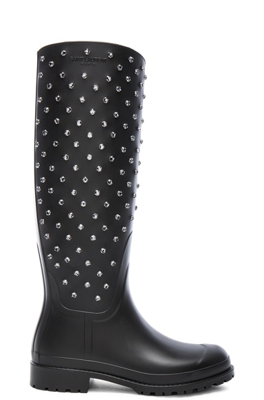 Crystal Studded Rubber Festival Boots