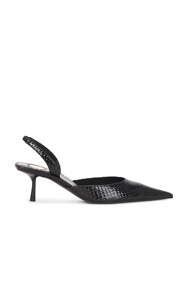 Saint Laurent Marida Python Slingback Pump in Nero