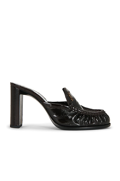 Saint Laurent Le Loafer Mule Pump in Burnt Brown