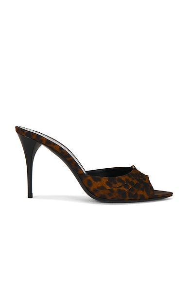 Saint Laurent Babylone Sandal Mule in Manto Naturale